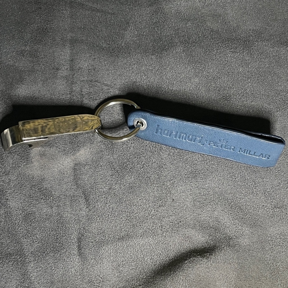 Peter Millar Navy Keychain with Metal Opener